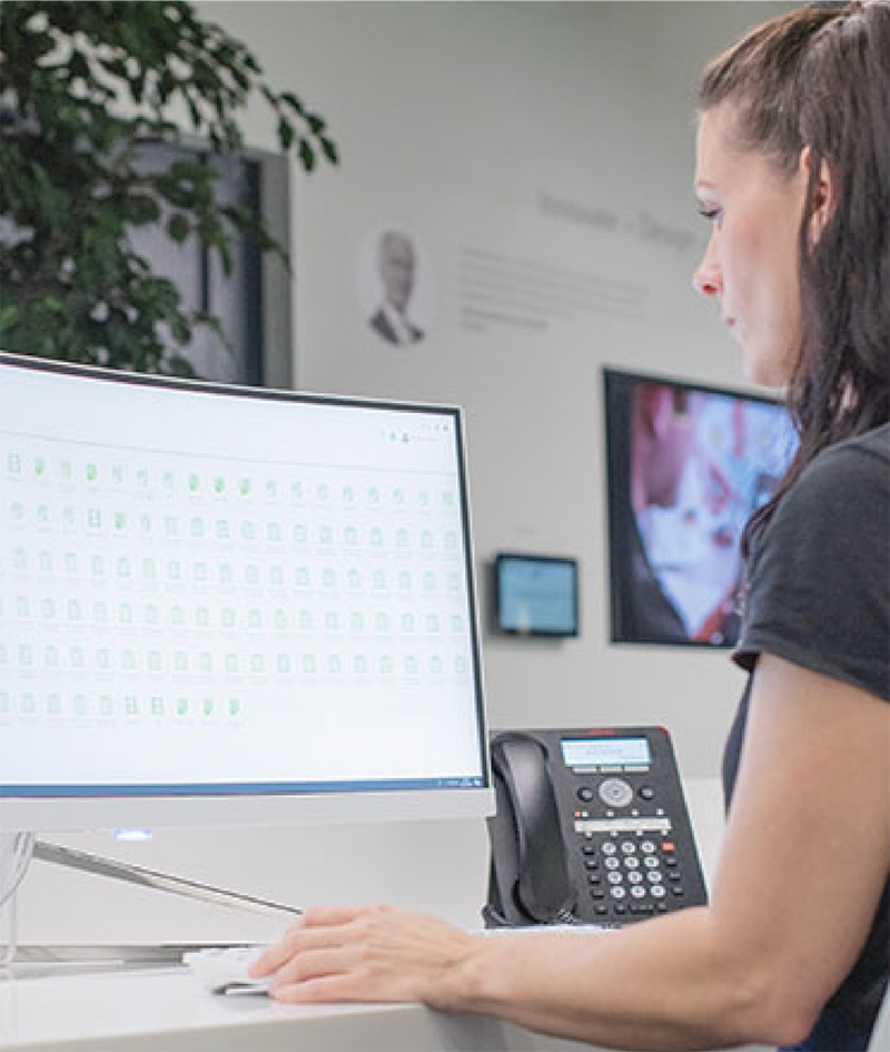 woman using desktop