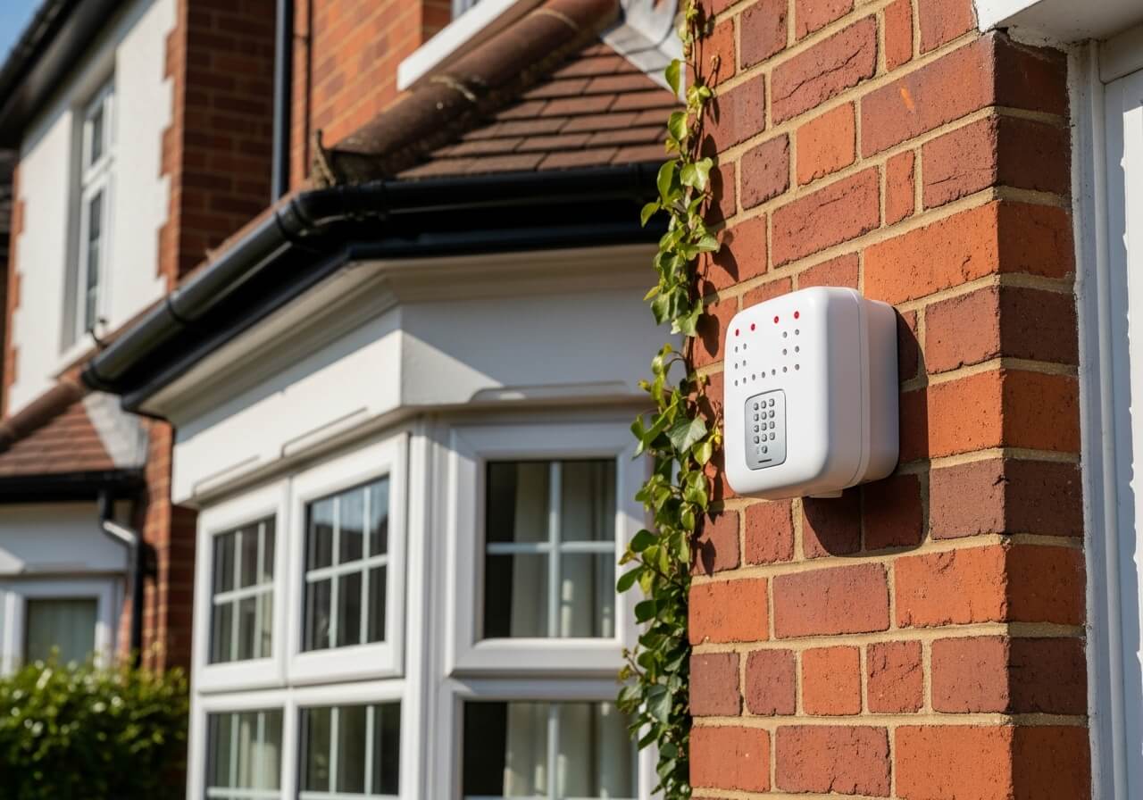 A house that is protected by modern security systems